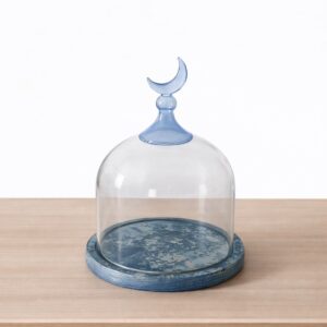 Cresent Glass Serving Dome-Royal Blue Edition
