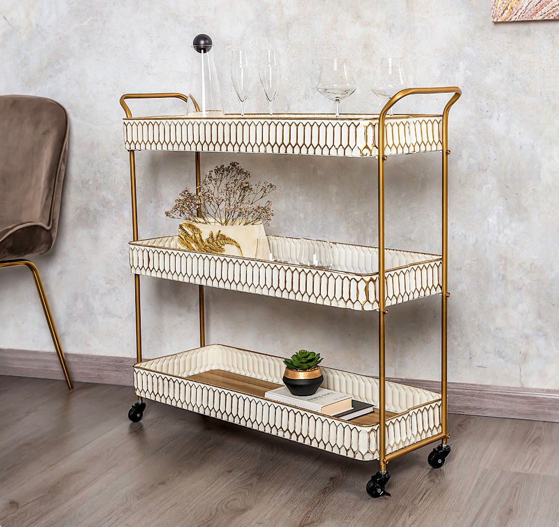Aura Three Tier Serving Trolley - Image 2