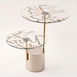 Taraf Calligraphy Glass Serving Stand – Double Tier