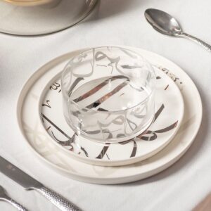 Taraf Gold & Silver Porcelain Dinner Set – 18 Pieces